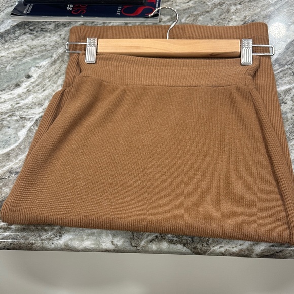 Enza Costa Camel Knit Midi Pencil Skirt - Picture 3 of 6